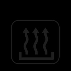 Graphic icon of warmth coming from flooring